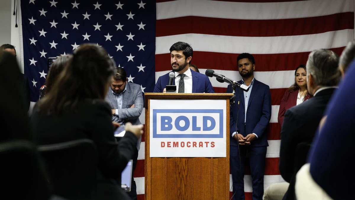 Rep. Greg Casar, D-Texas, at podium