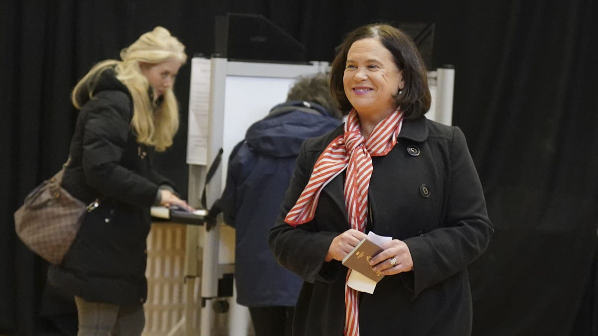 Sinn Fein leader casts her vote