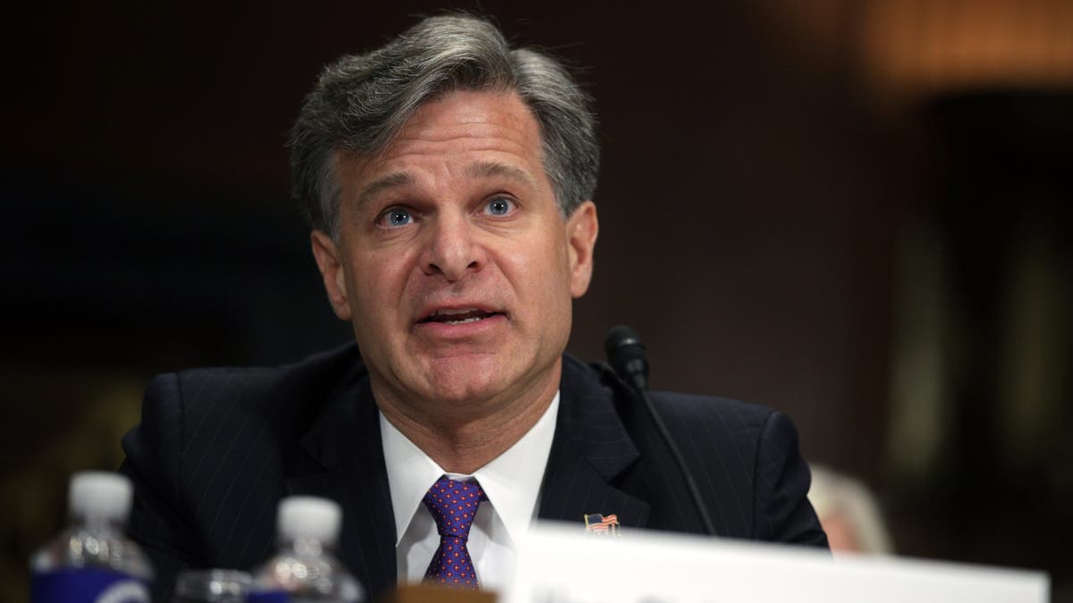 Christopher Wray speaking before the Senate.