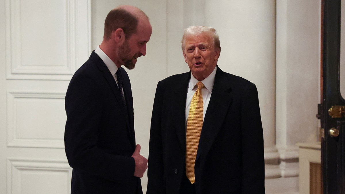 Trump and Prince William speaking at British embassy