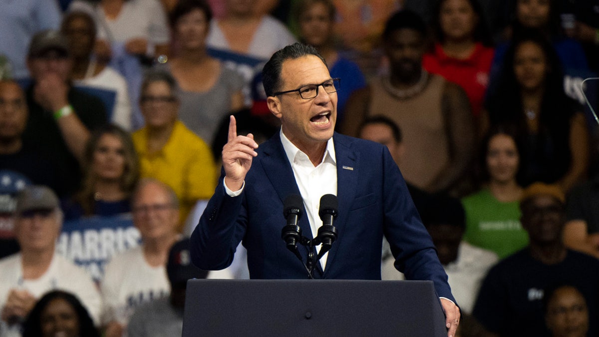 Pennsylvania Gov. Josh Shapiro speaks before Democratic presidential nominee Vice President Kamala Harris and her running mate, Minnesota Gov. Tim Walz, during a campaign event in Philadelphia on Tuesday, Aug. 6, 2024.