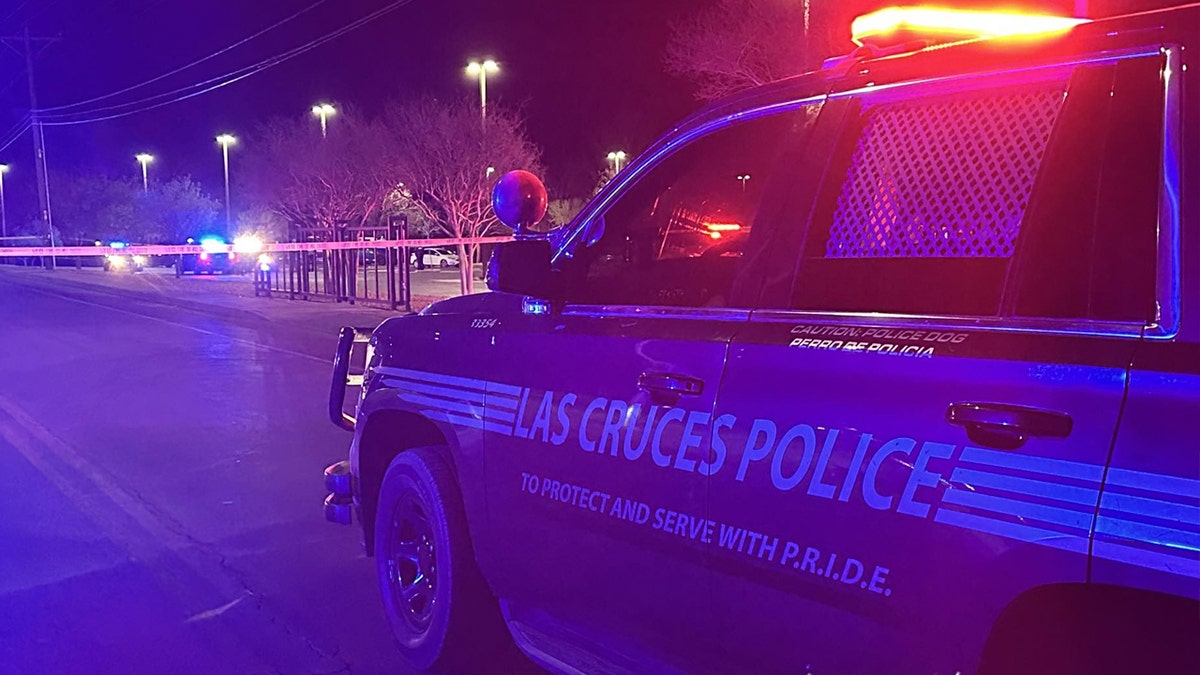 Las Cruces police car at night