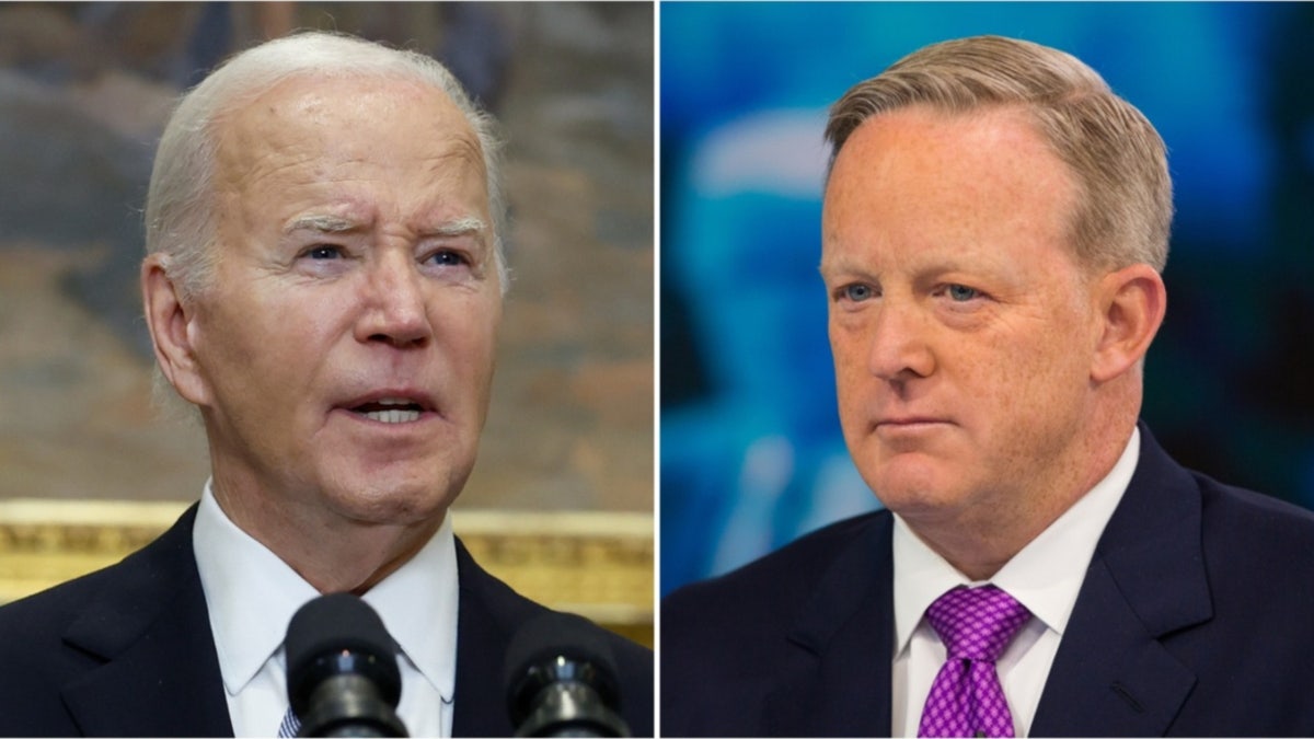 President Joe Biden and Sean Spicer