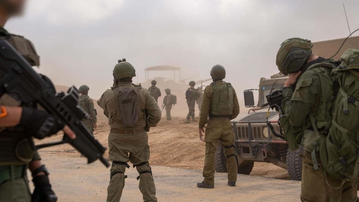 Israeli troops deployed to Gaza.