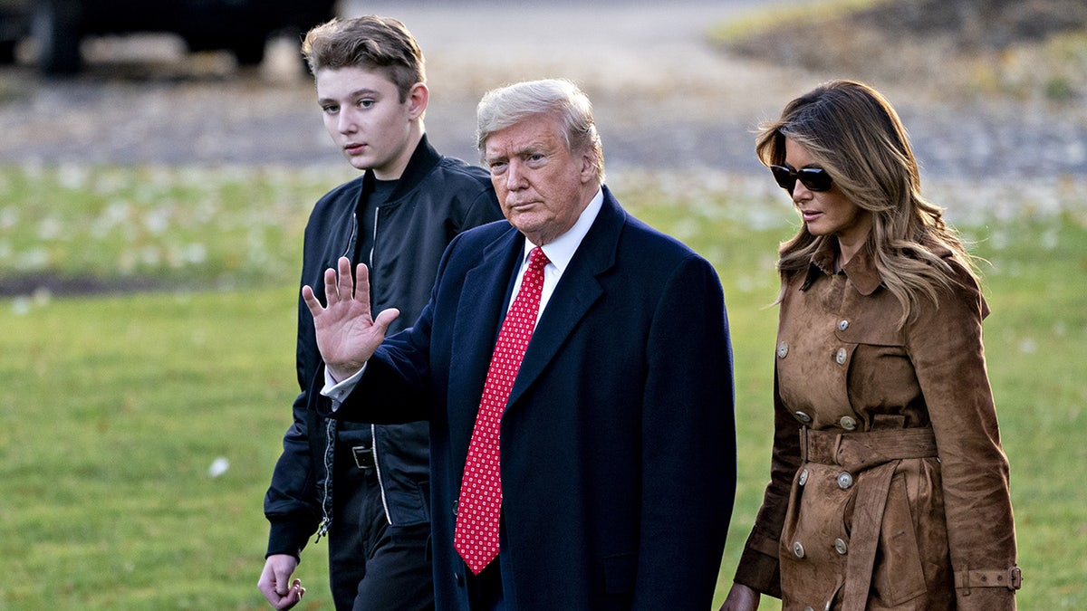 First Lady Melania Trump, Barron Trump, and President Donald Trump