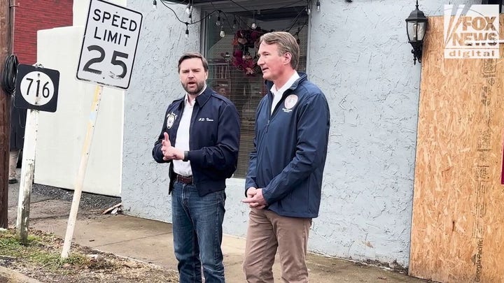 Vance meets Virginia gov in hurricane-damaged town