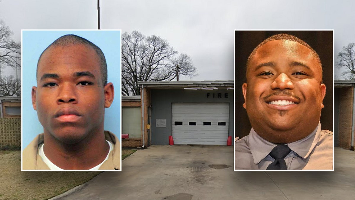 Damien McDaniel mugshot and Jordan Melton firefighter