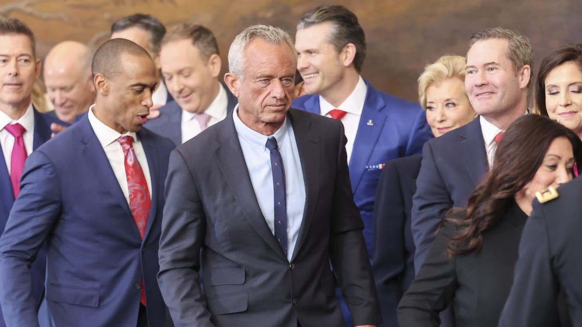 Robert F. Kennedy Jr., center, attends inauguration ceremonies in the U.S. Capitol Rotunda on Jan. 20, 2025 in Washington, D.C.