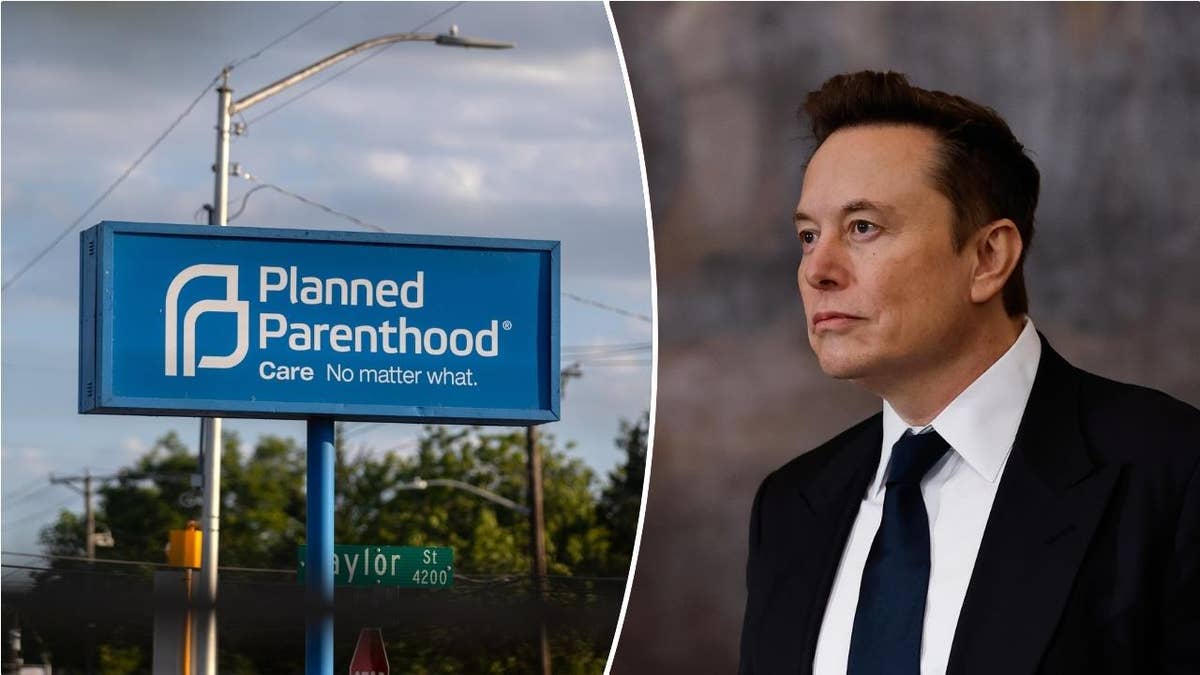 Planned Parenthood sign and Elon Musk