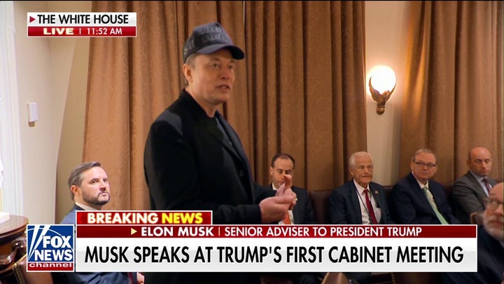 Elon Musk speaks at Trump's first Cabinet meeting: 'The best Cabinet ever'