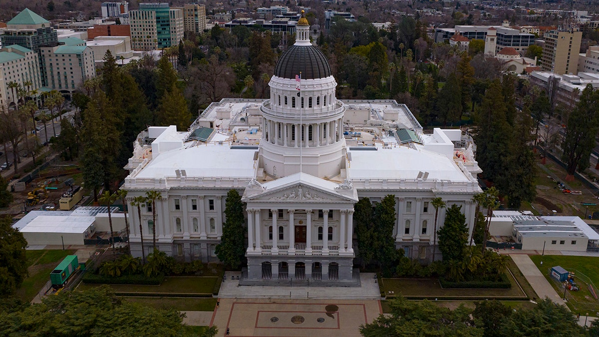 California state capitol seen from air 