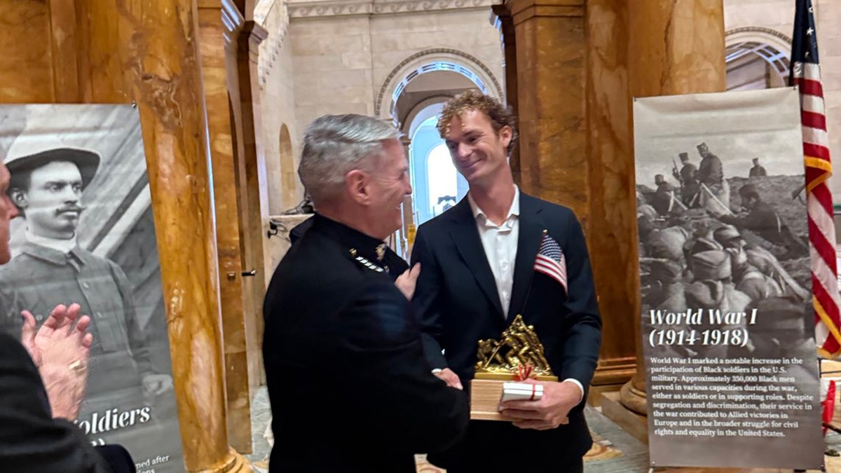 Daniel Penny receives award at Iwo Jima event