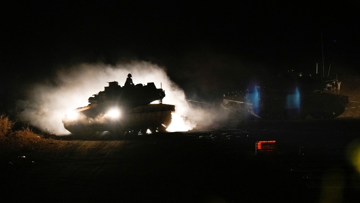 Israeli tank in the dark