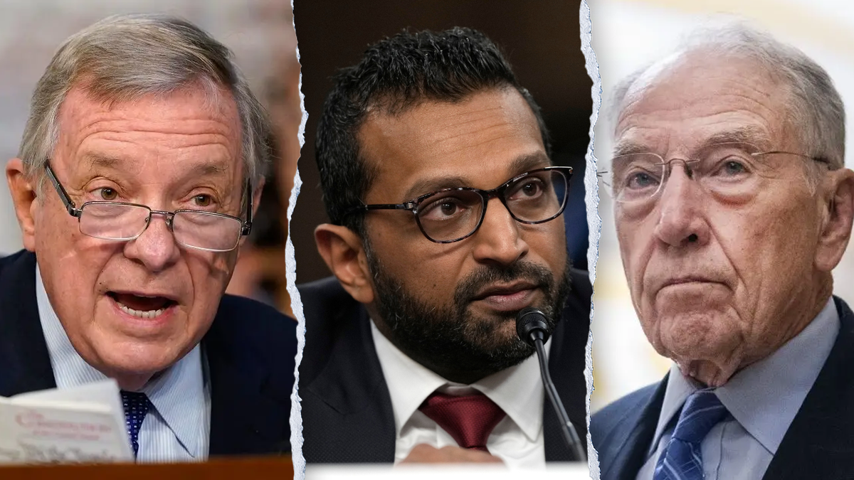 A split photo of Sen. Dick Durbin, D-Ill., Trump FBI director nominee, Kash Patel, and Sen. Chuck Grassley, R-Ia.