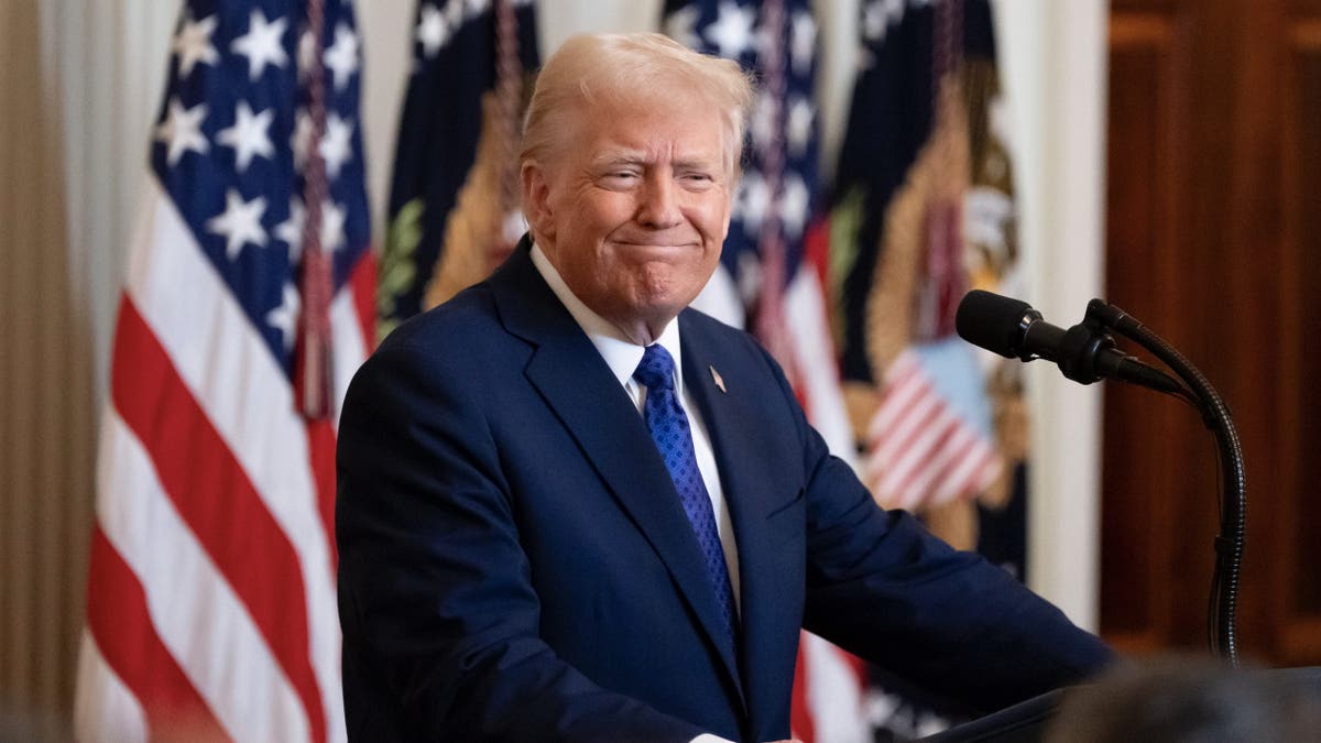 President Donald Trump pauses while speaking before signing the Laken Riley Act in the East Room of the White House, Wednesday, Jan. 29, 2025, in Washington. 