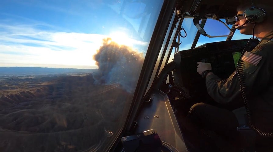 Cockpit video captures California Air National Guard fighting Hughes Fire