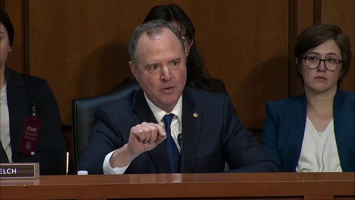 Sen. Adam Schiff at testy confirmation hearing