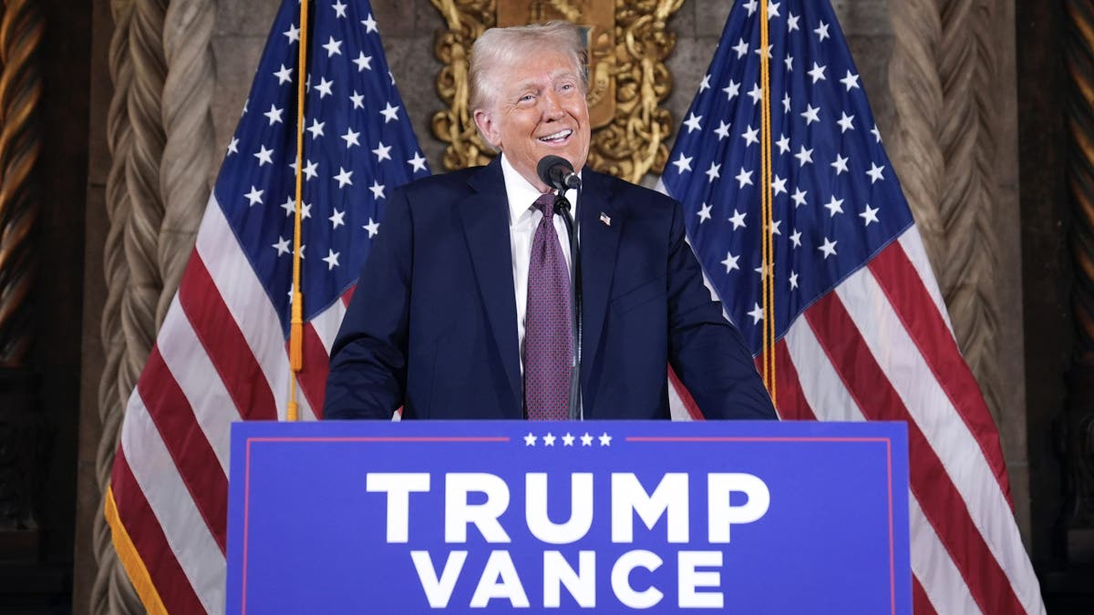 President-elect Donald Trump speaks during a news conference at Mar-a-Lago on Tuesday, Jan. 7, 2025 in Palm Beach, Florida.