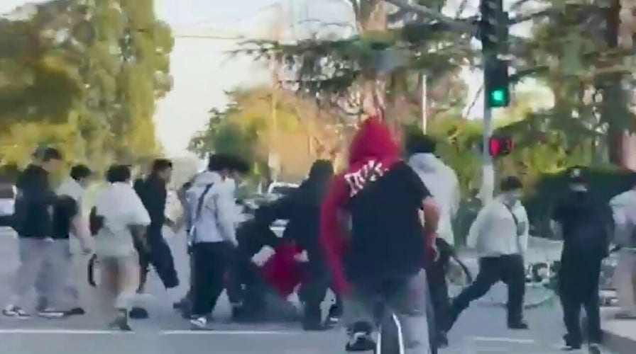 Mob of teen bicyclists attack man in broad daylight in Los Angeles