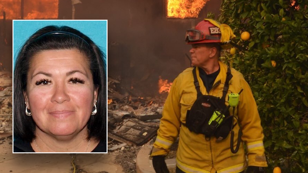 53-year-old Yolanda Marodi picture inset with picture of fire captain wife