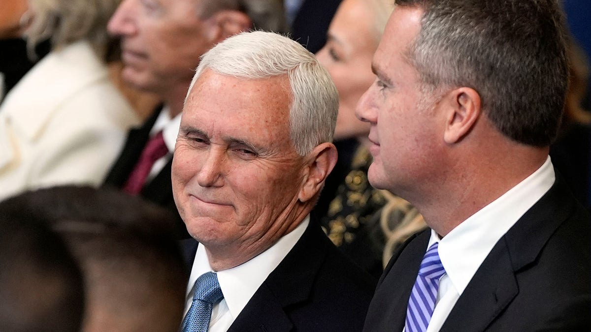 Pence smiles at Trump's second inauguration