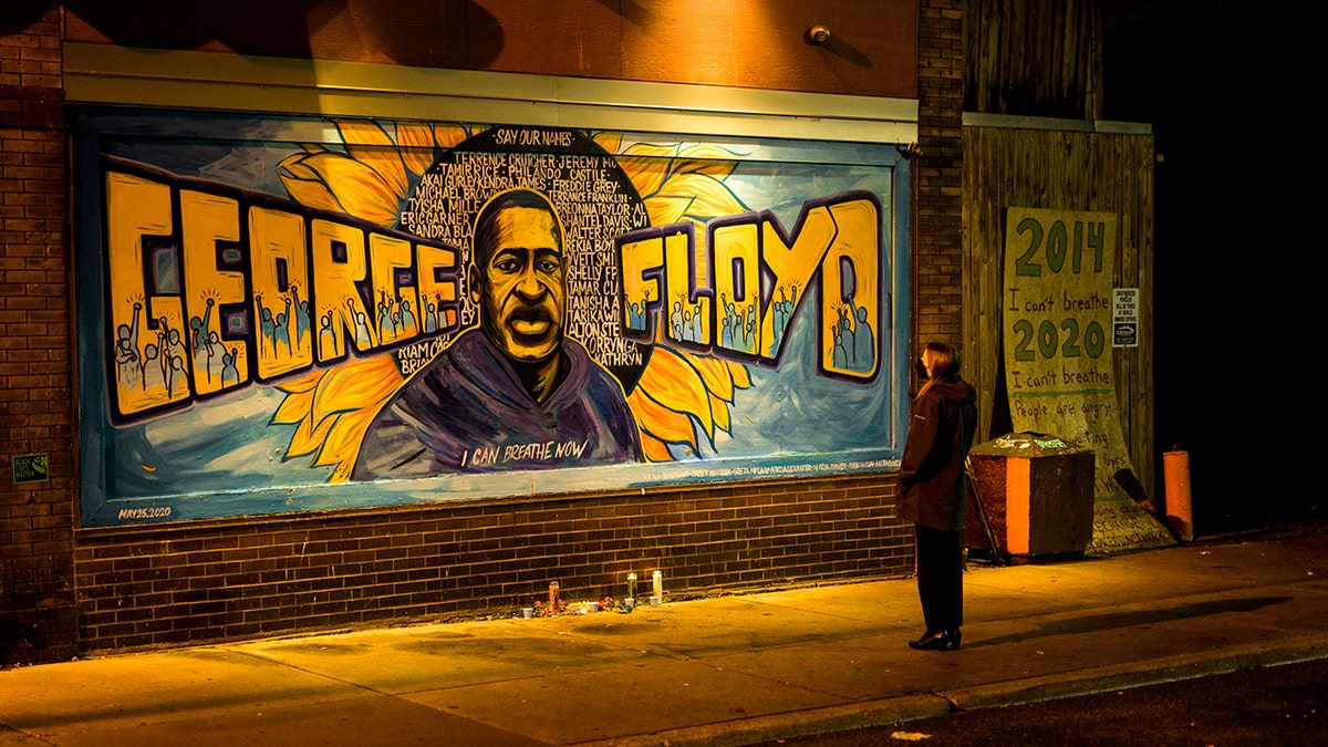 A mural of George Floyd