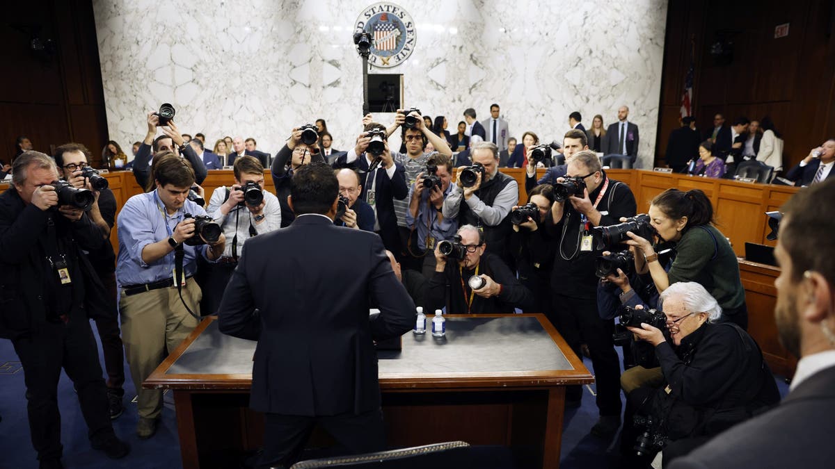 Kash Patel arrives at his confirmation hearing to testify before the Senate Judiciary Committee