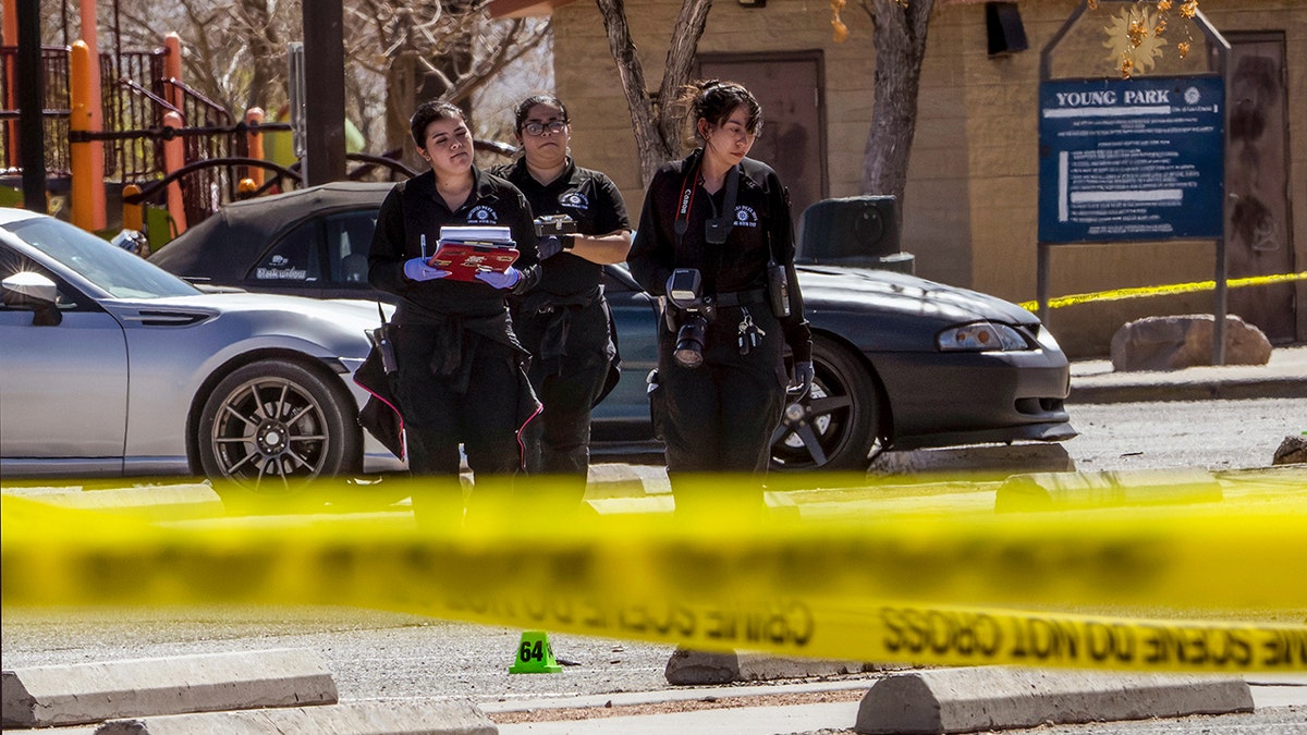 Las Cruces, New Mexico crime scene technicians following mass shooting