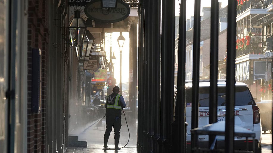 Street hosed off after New Orleans attack