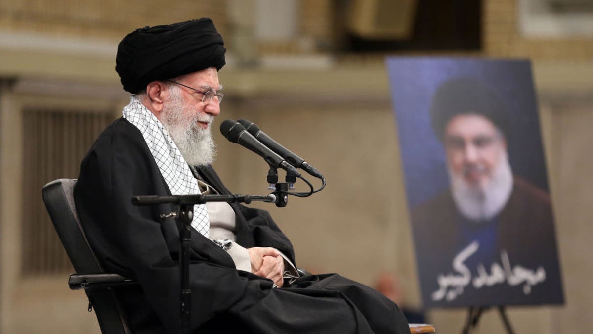 Iran's Supreme Leader, Ayatollah Ali Khamenei delivers a speech