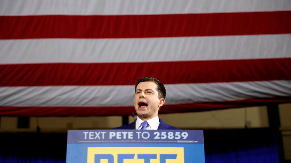 Then-Democratic presidential candidate Pete Buttigieg