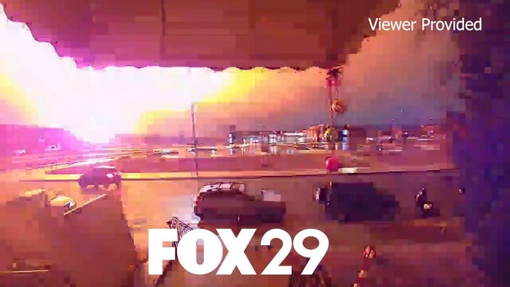 Massive fireball seen after plane falls from sky in Philadelphia