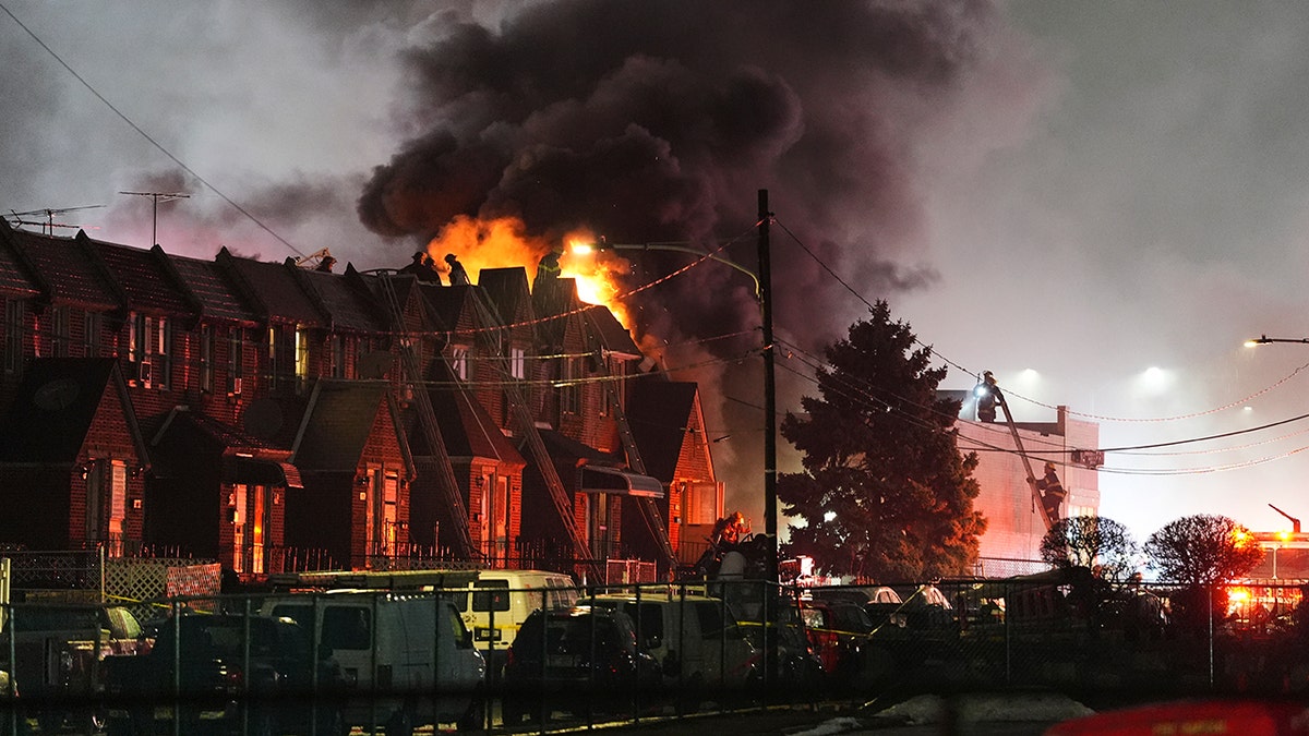 Photo of a plane crash in Philadelphia where a plane crashed into a mall