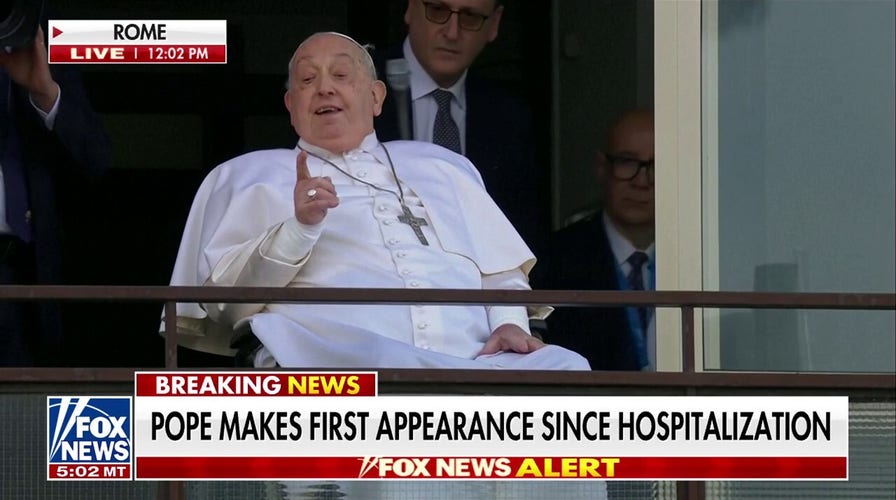 Pope Francis makes first public appearance since hospitalization