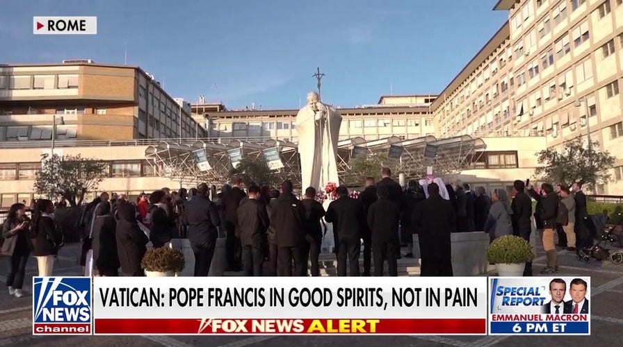 Crowds gather in St. Peter's Square to pray for Pope Francis