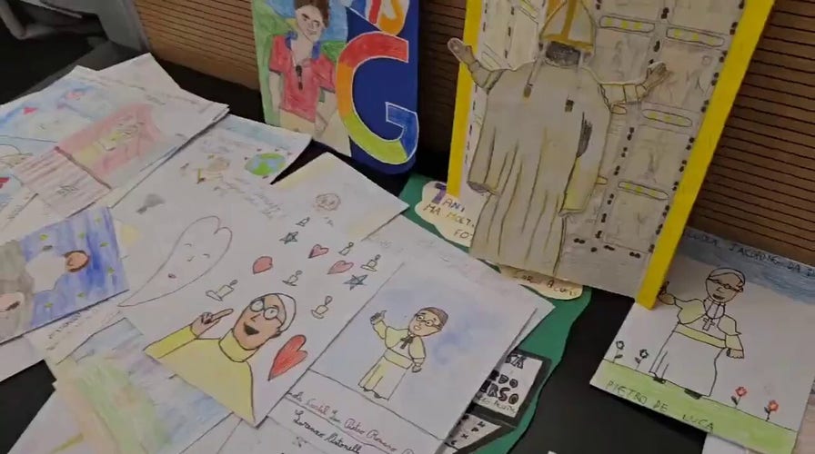 Pope Francis receives 'get well' cards created by children at hospital