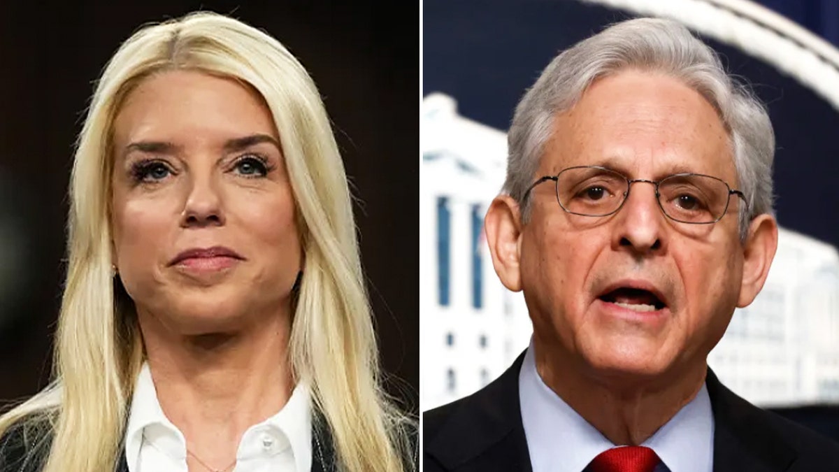 Pam Bondi and Merrick Garland