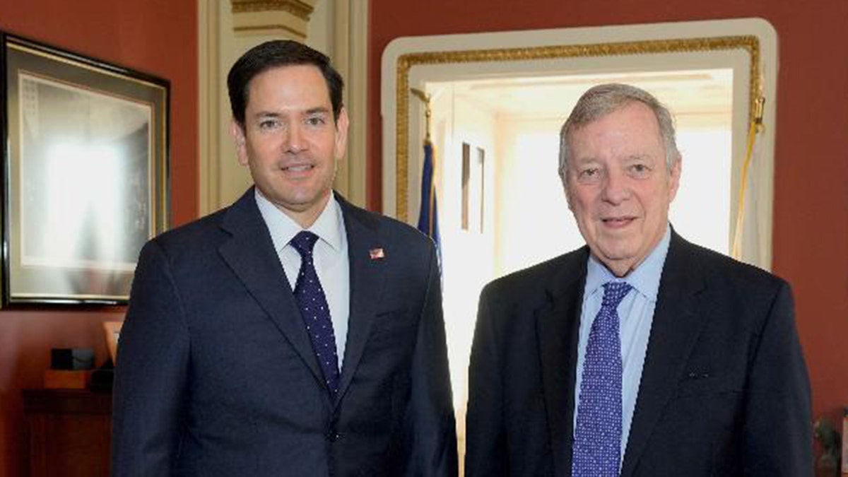 Sens. Marco Rubio (L) and Dick Durbin (R)