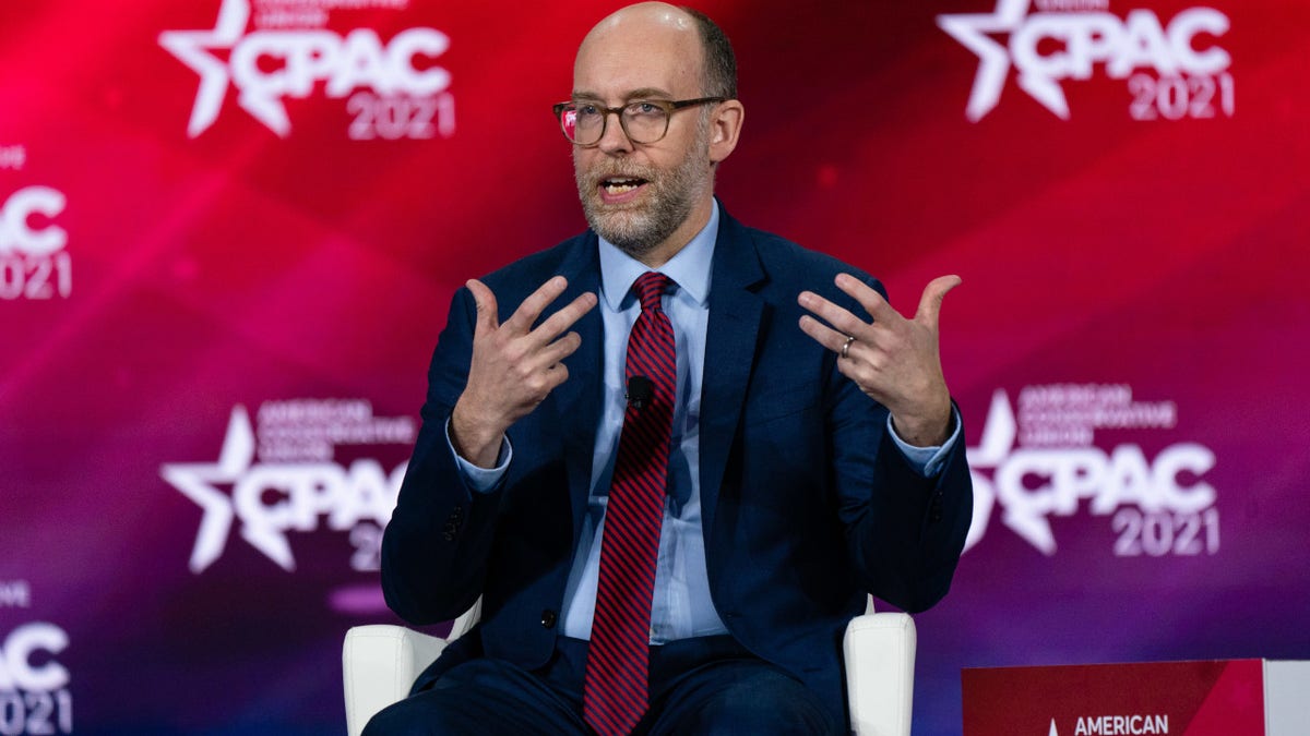 Russ Vought, former director of the White House Office of Management and Budget (OMB), speaks during a panel discussion at the Conservative Political Action Conference (CPAC) in Orlando, Florida, U.S., on Sunday, Feb. 28, 2021. The annual Conservative Political Action Conference concludes Sunday with a line-up of Trump administration veterans, media personalities and potential 2024 candidates in an event that cements former President Donald Trumps status as leader of the party. Photographer: Elijah Nouvelage/Bloomberg via Getty Images