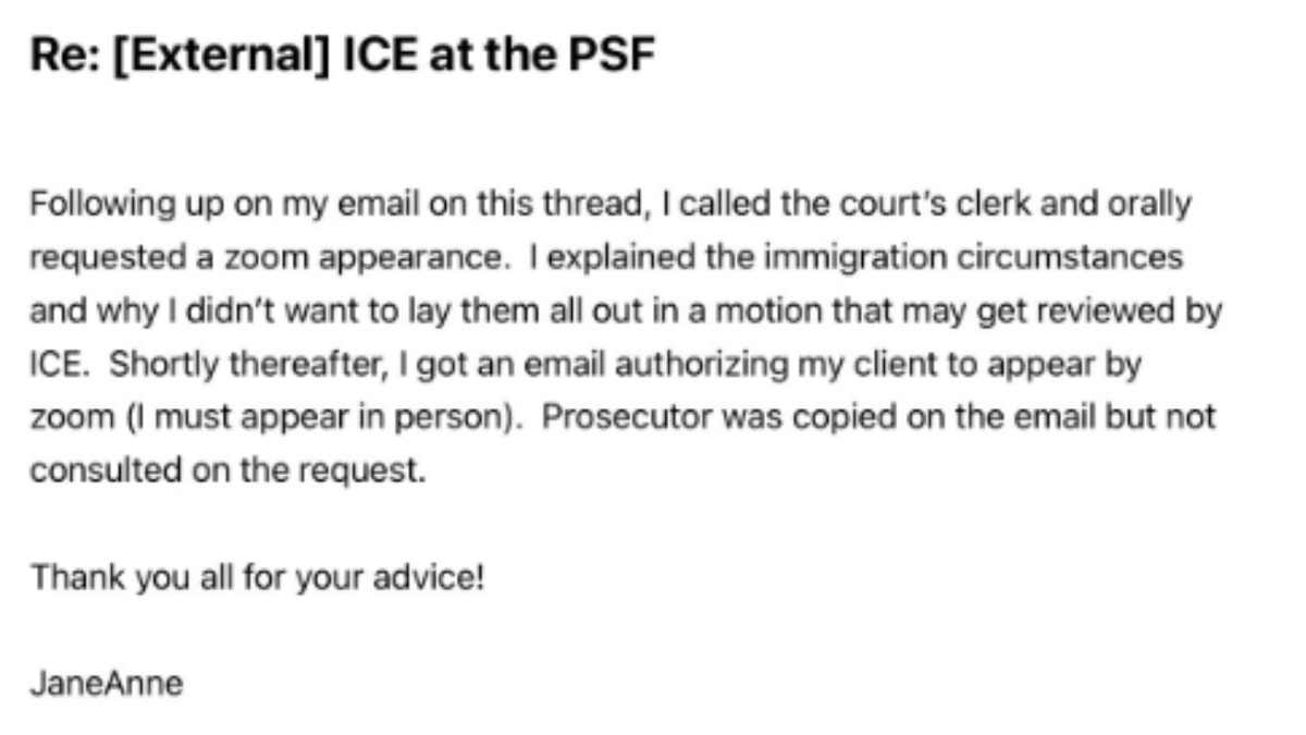 ICE at the PSF message