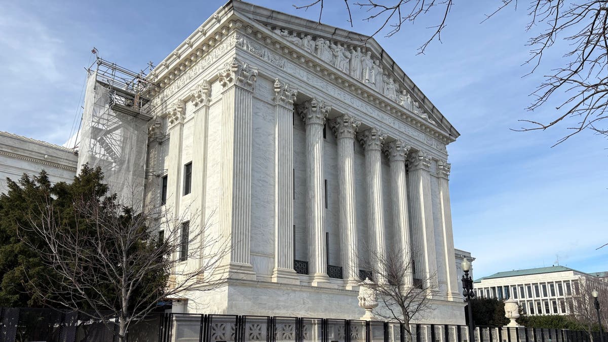 Supreme Court building, ringed by fencing on Jan. 6, 2025