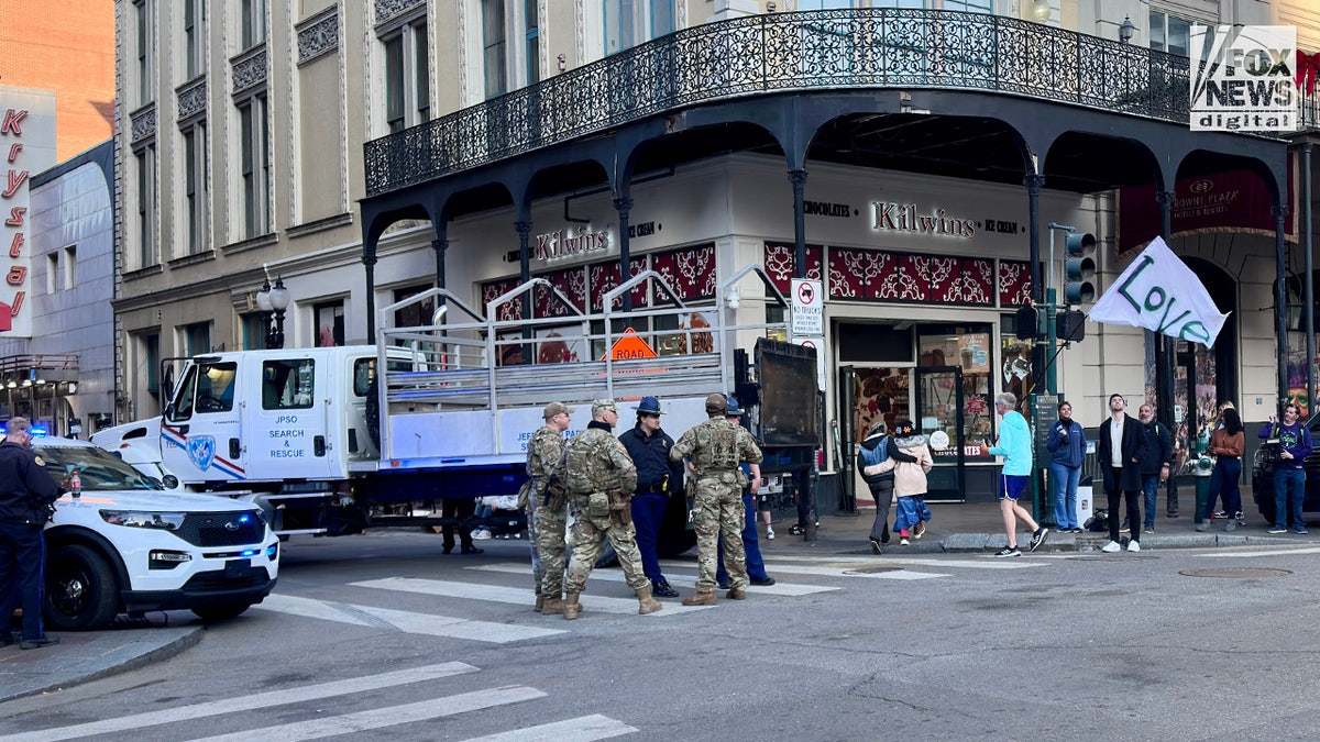 Authorities patrol Bourbon Street as it is reopened in New Orleans