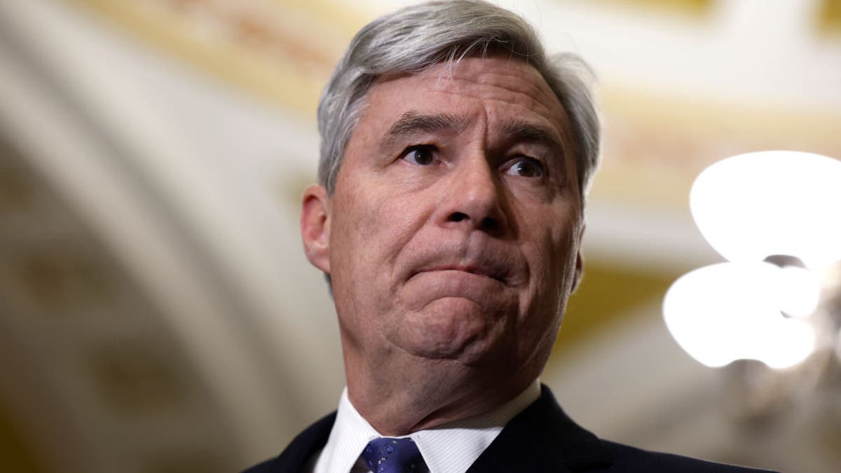 Sen. Sheldon Whitehouse (D-RI) speaks during a press conference following a luncheon with Senate Democrats in the U.S. Capitol Building on May 2, 2023 in Washington, D.C.