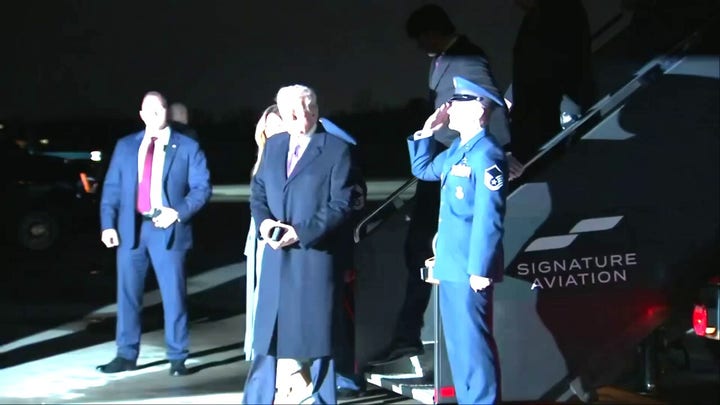 President-elect Trump arrives in Virginia ahead of Inauguration Day 