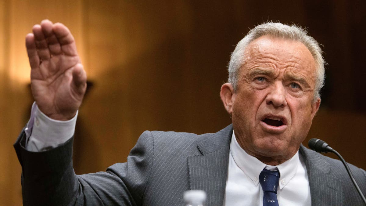 Robert F. Kennedy Jr. testifies during his confirmation hearing on Jan. 30, 2025.