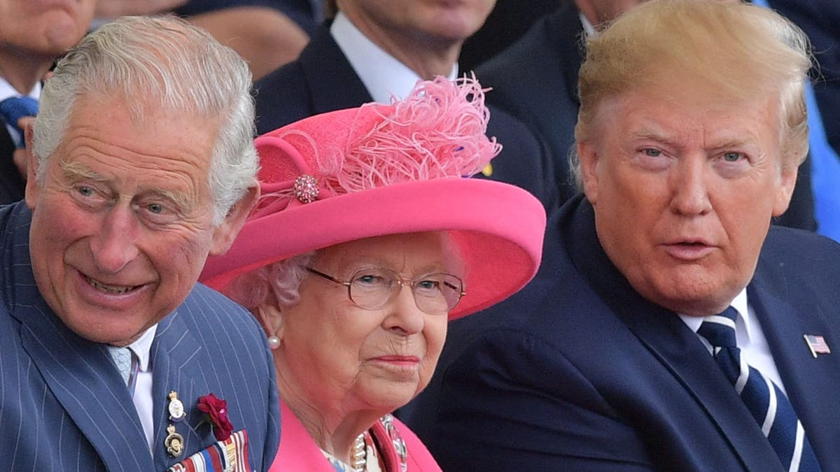 Trump sitting with Queen Elizabeth and King Charles