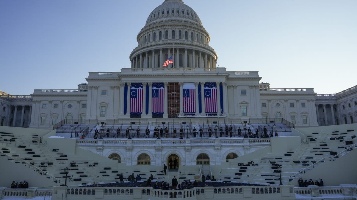 The US Capitol is decorated for the inauguration