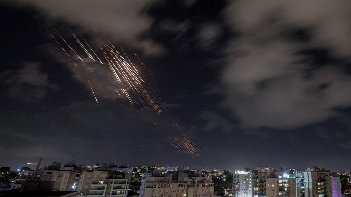 Israel's Iron Dome anti-missile system intercepts rockets after Iran fired a salvo of ballistic missiles, as seen from Ashkelon, Israel, October 1, 2024