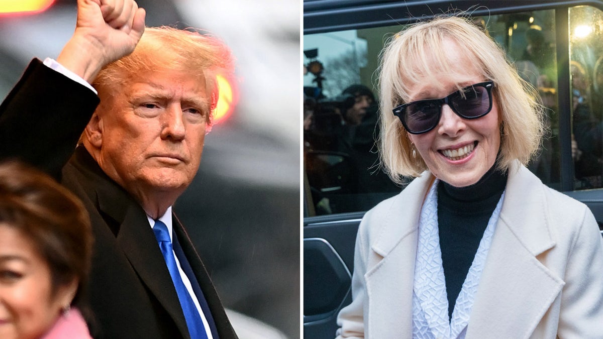 Donald Trump, E. Jean Carroll in left-right photo split