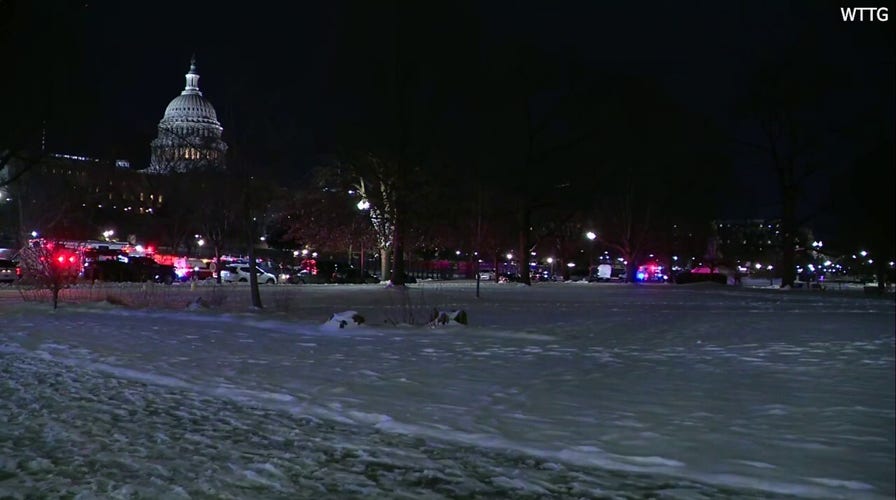 First responders arrive at the US Capitol following reports of an arrest during Trump's visit to DC